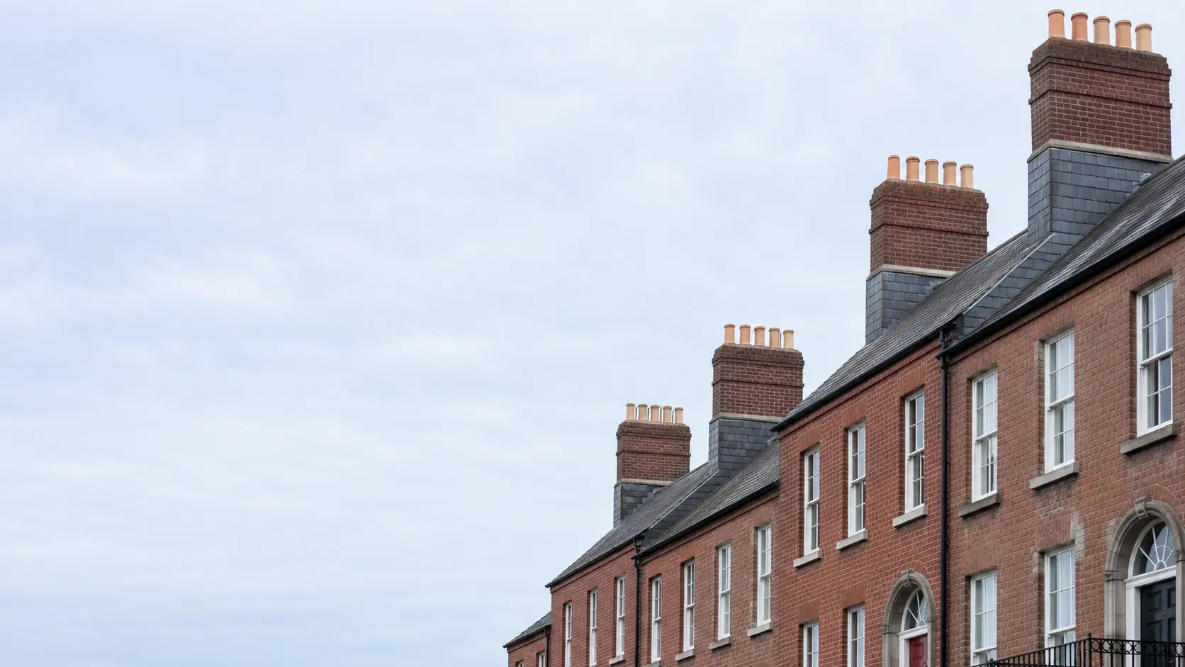 Slate roofs on a Dublin terrace