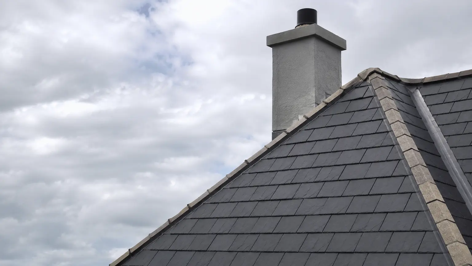 A completed slate roof on a Dublin home
